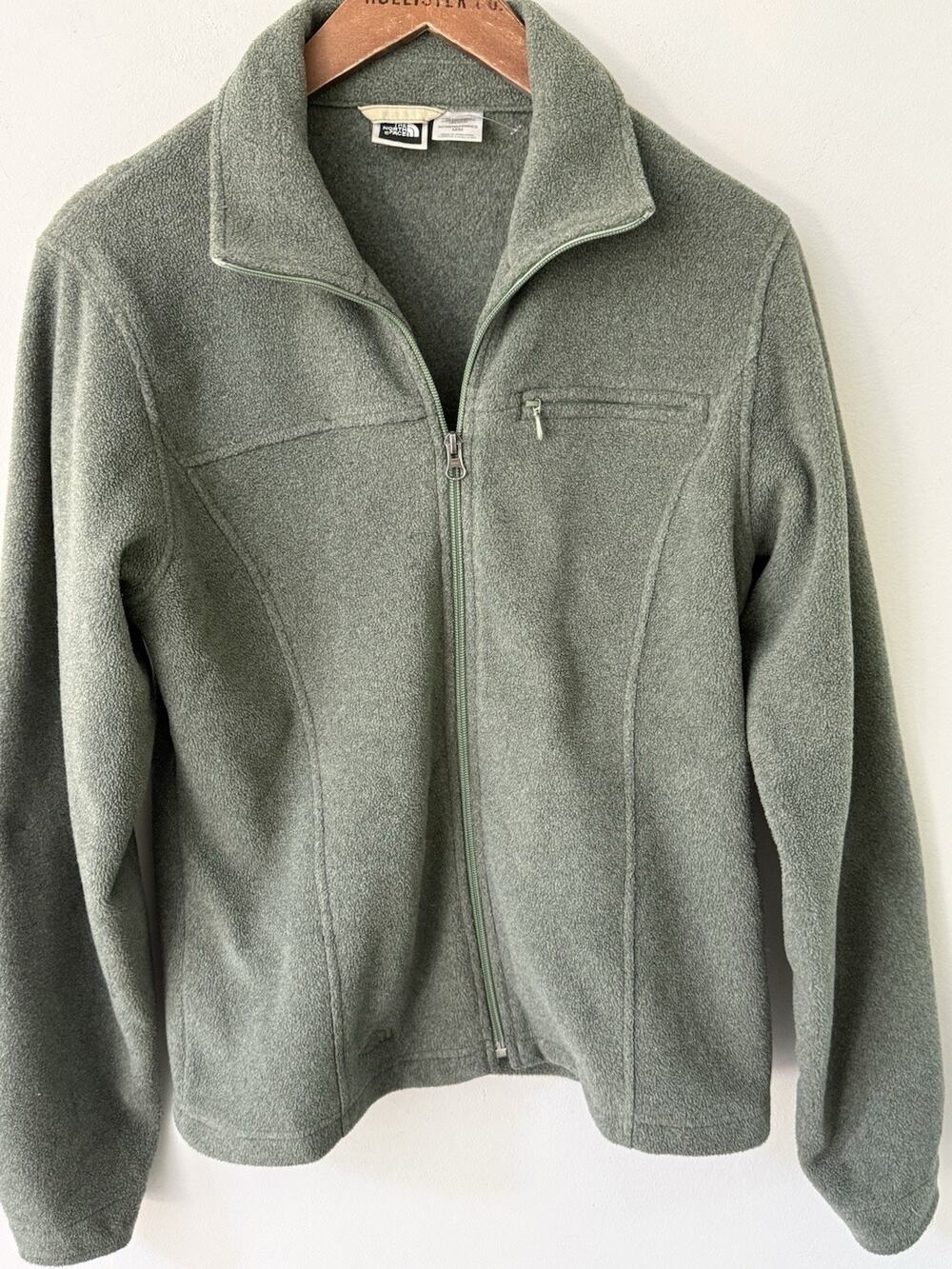 The North Face Zip Jacket Womens Size M Sage Green Casual Long Sleeve Preppy